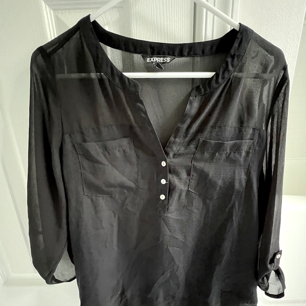 EXPRESS mesh black blouse - size medium
